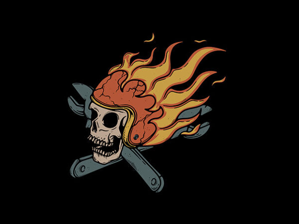 Rider and Fire t shirt design online Rider and Fire t shirt design online