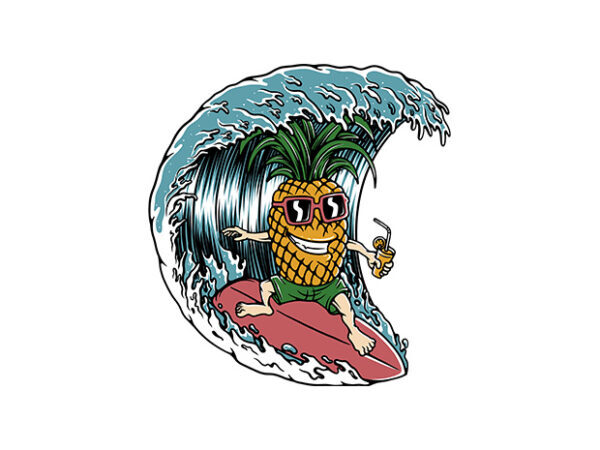 Pineapple Surfer t shirt illustration Pineapple Surfer t shirt illustration