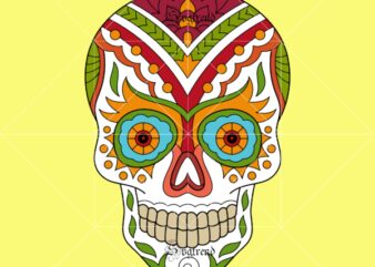 Skull with flower vector, Sugar Skull Svg, Skull Svg, Skull vector, Skull logo, Sugar skull vector, Sugar skull logo, Skull with flower Svg, Skull Tattoos Svg, Halloween, Day of the dead Svg, Calavera Svg, Mandala Skull, Mexican Skull vector.