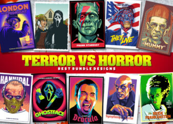 TERROR VS HORROR t shirt designs for sale