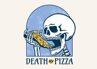 Death by Pizza t shirt vector illustration